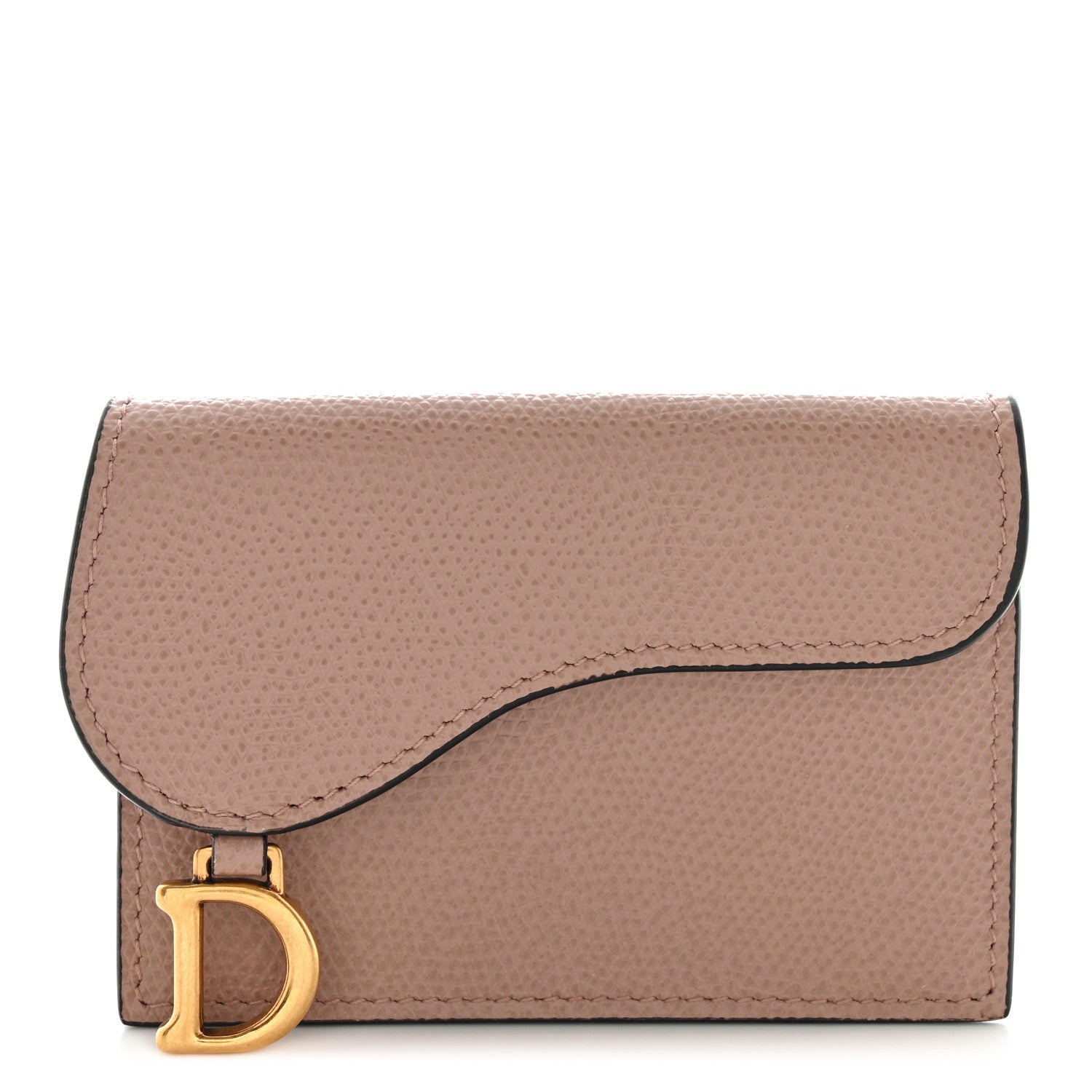 Christian Dior Grained Calfskin Saddle Card Holder Fard 1 of 7