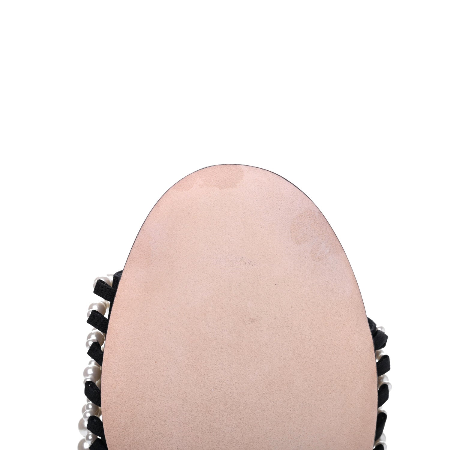 Chanel Satin Pearl Flat Sandals 40 Black 10 of 11