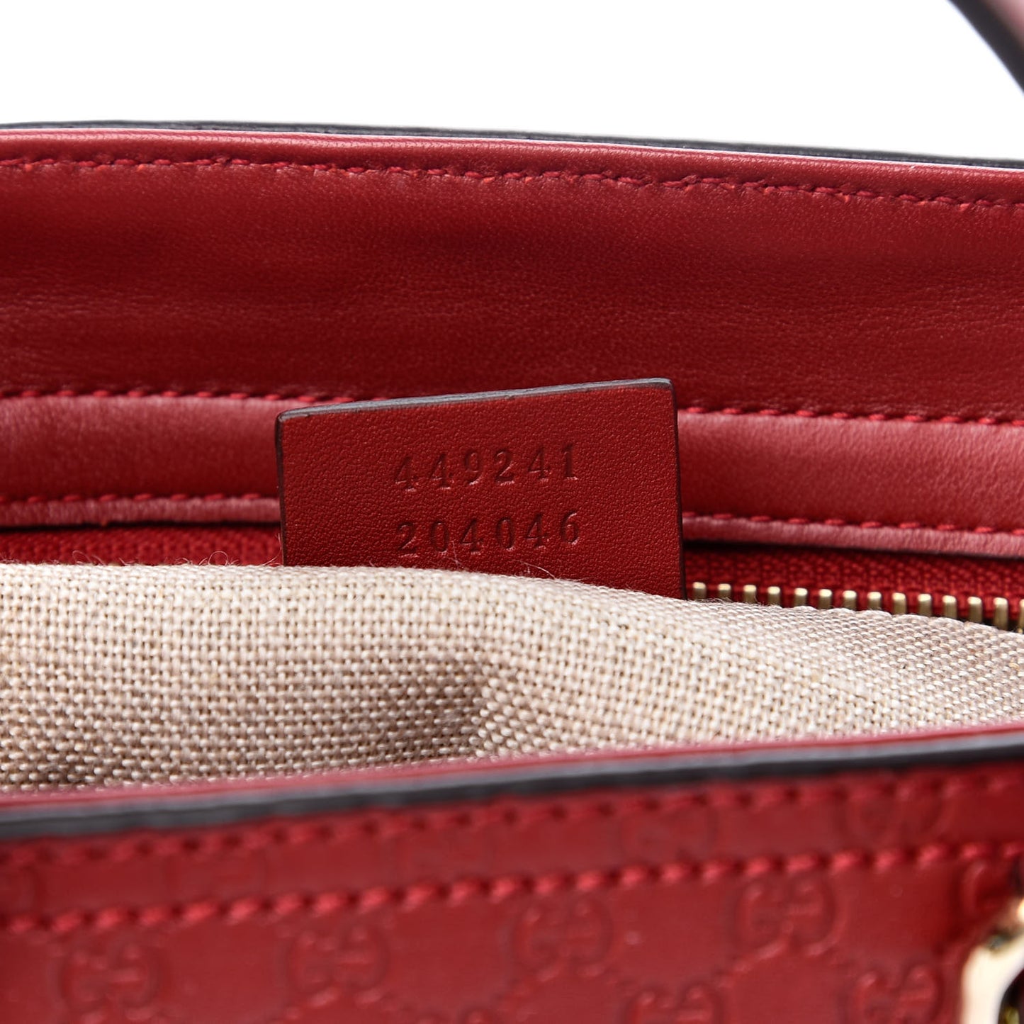 Microguccissima Small Bree Tote Red