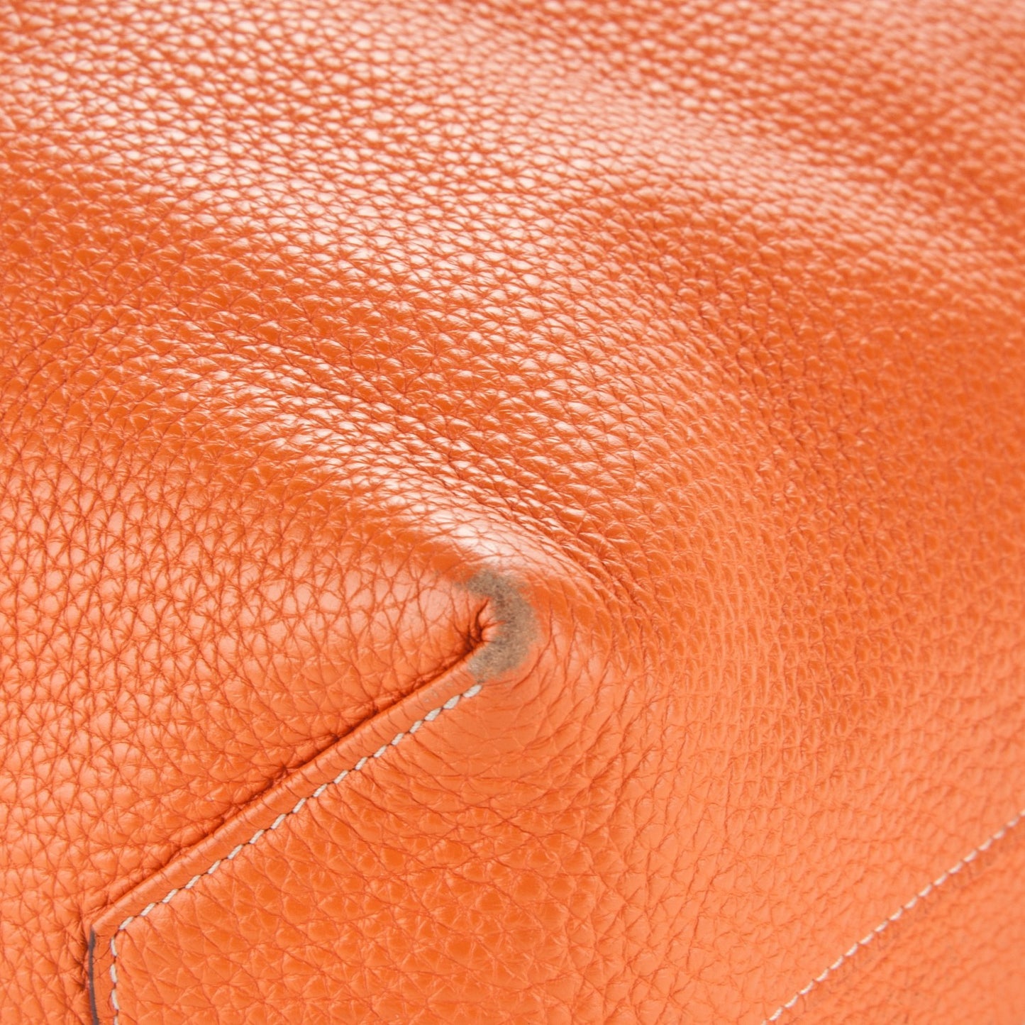 Taurillon Clemence Double Sens 36 Reversible Tote Gold Orange