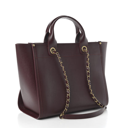 Chanel Caviar Medium Studded Deauville Tote Burgundy 3 of 10