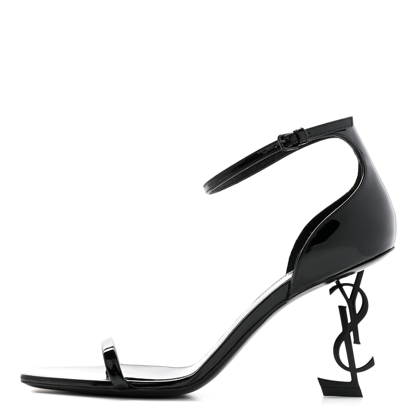 Patent Calfskin Opyum 85 Sandals 38.5 Black