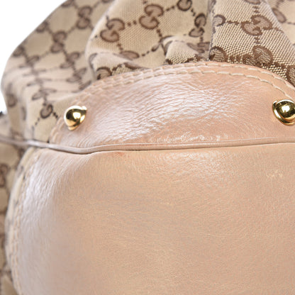 Gucci Monogram Large Jockey Hobo Beige 9 of 13