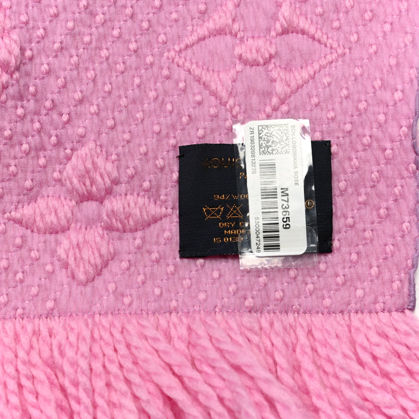 Wool Silk Logomania Scarf Rose