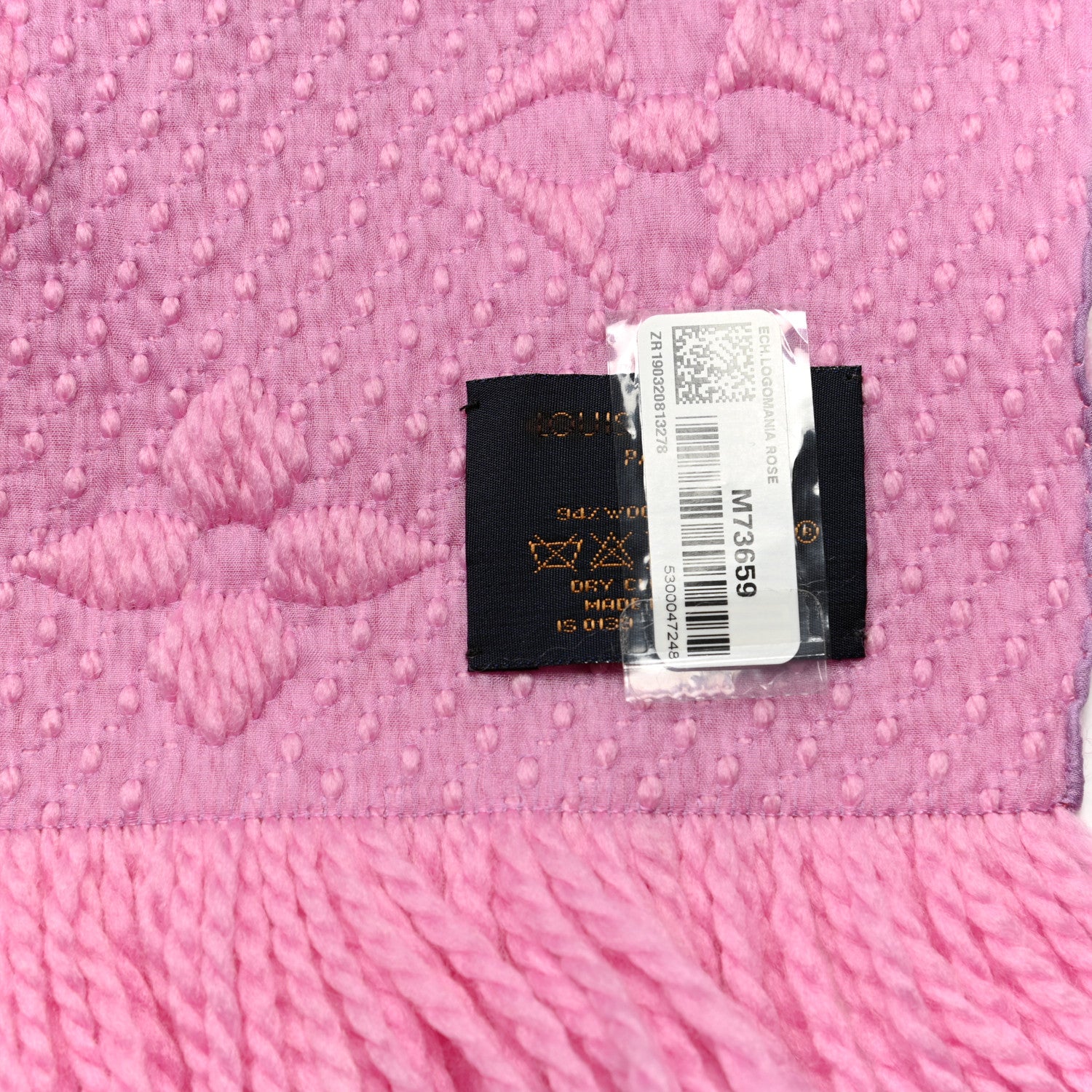 Louis Vuitton Wool Silk Logomania Scarf Rose 3 of 3