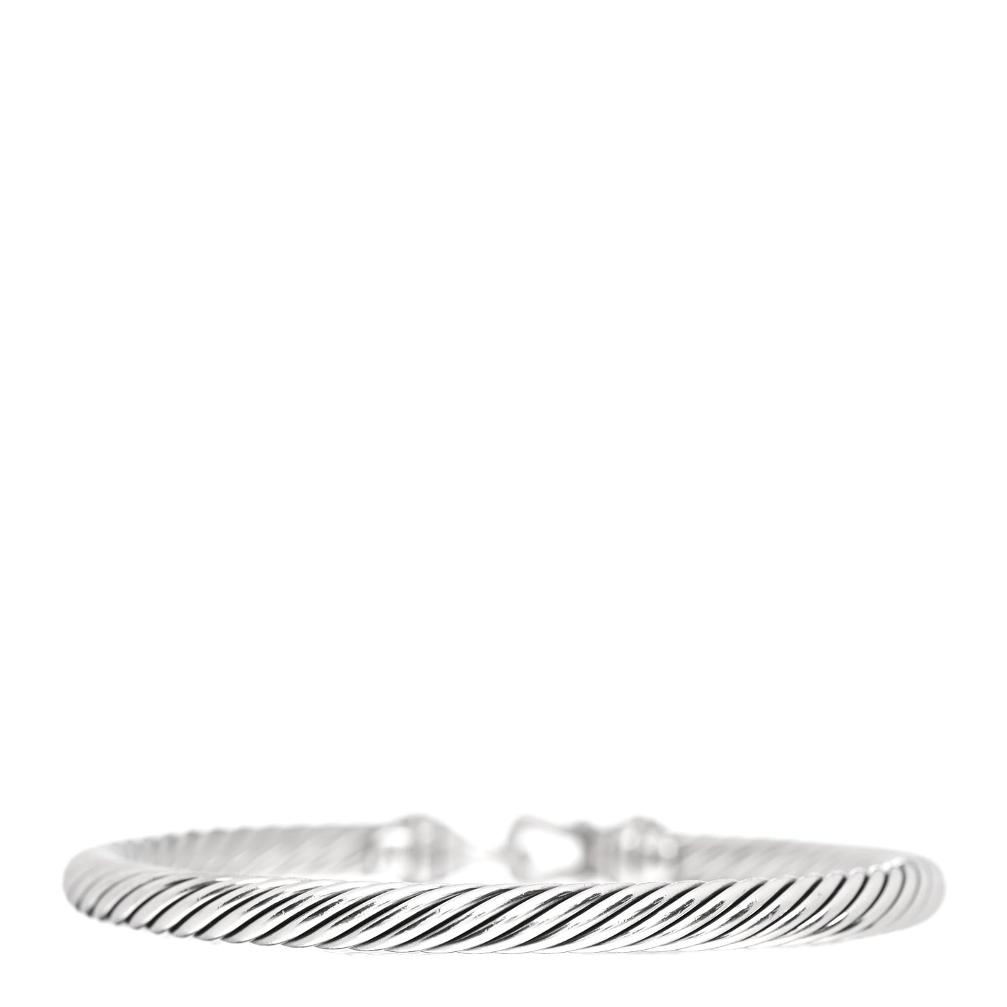 Sterling Silver 18K Yellow Gold 5mm Cable Classic Buckle Bracelet