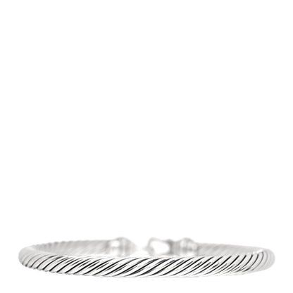 David Yurman Sterling Silver 18K Yellow Gold 5mm Cable Classic Buckle Bracelet 3 of 4