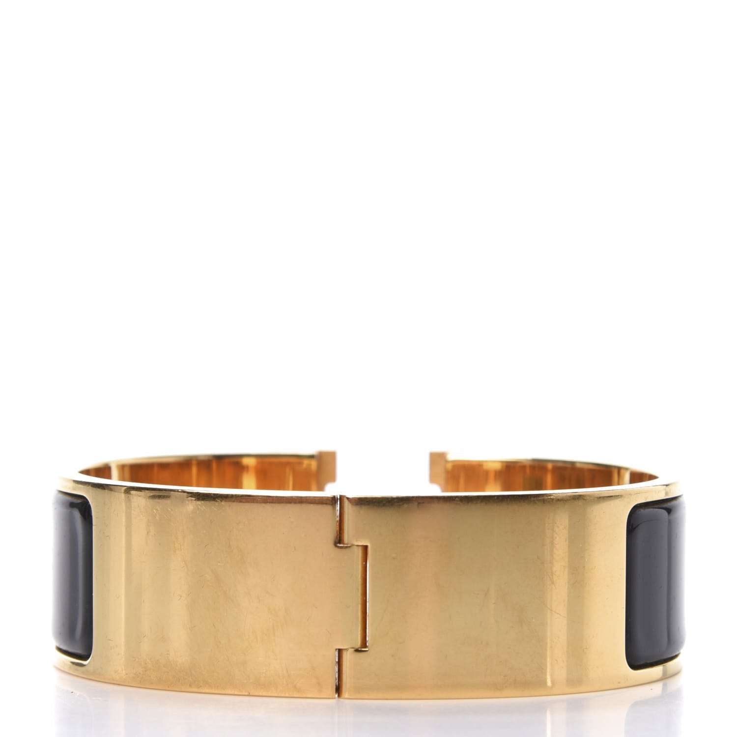 Hermes Enamel Wide Clic Clac H Bracelet GM Black 3 of 4