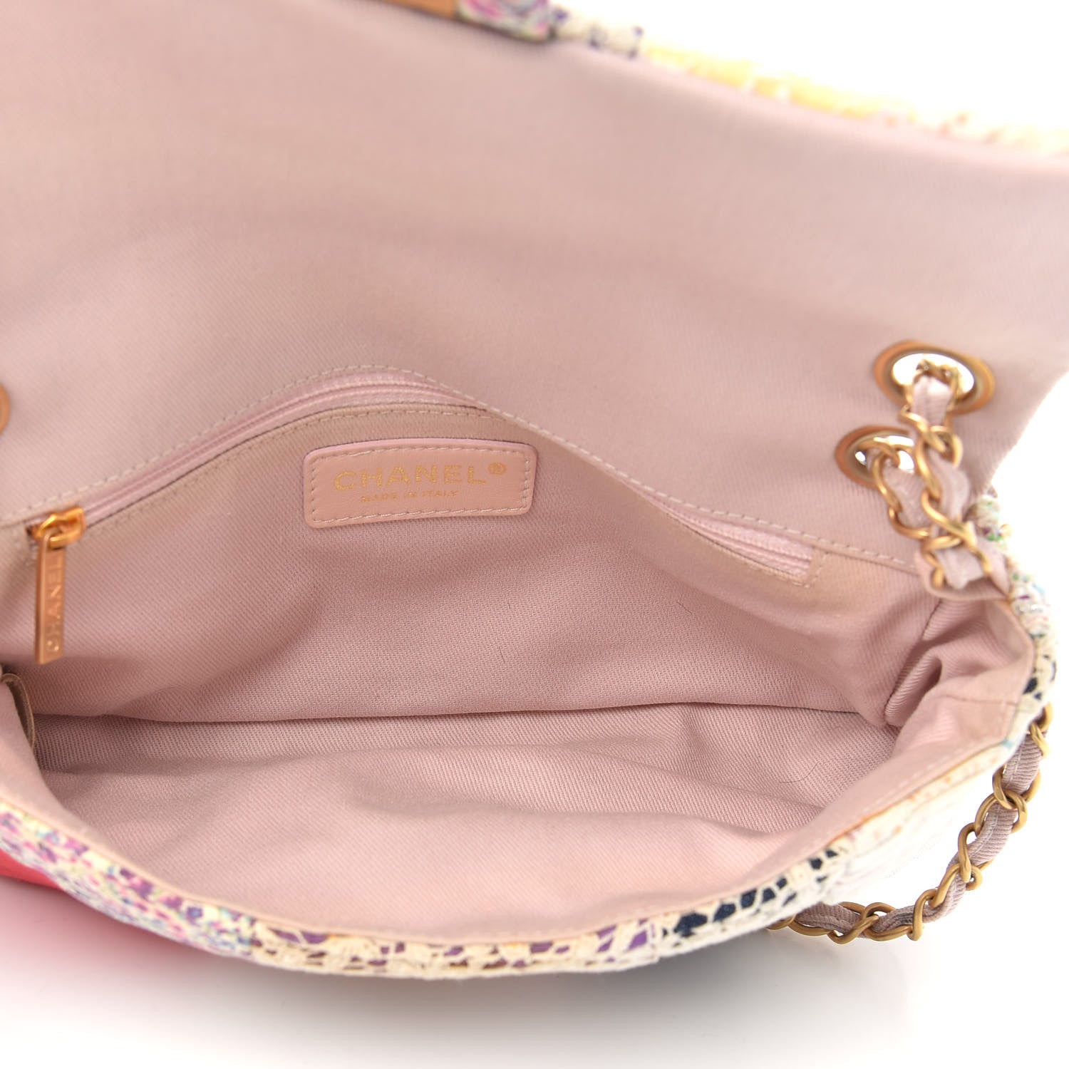 Chanel Fabric Patchwork Medium Flap Bag Pink 5 of 13