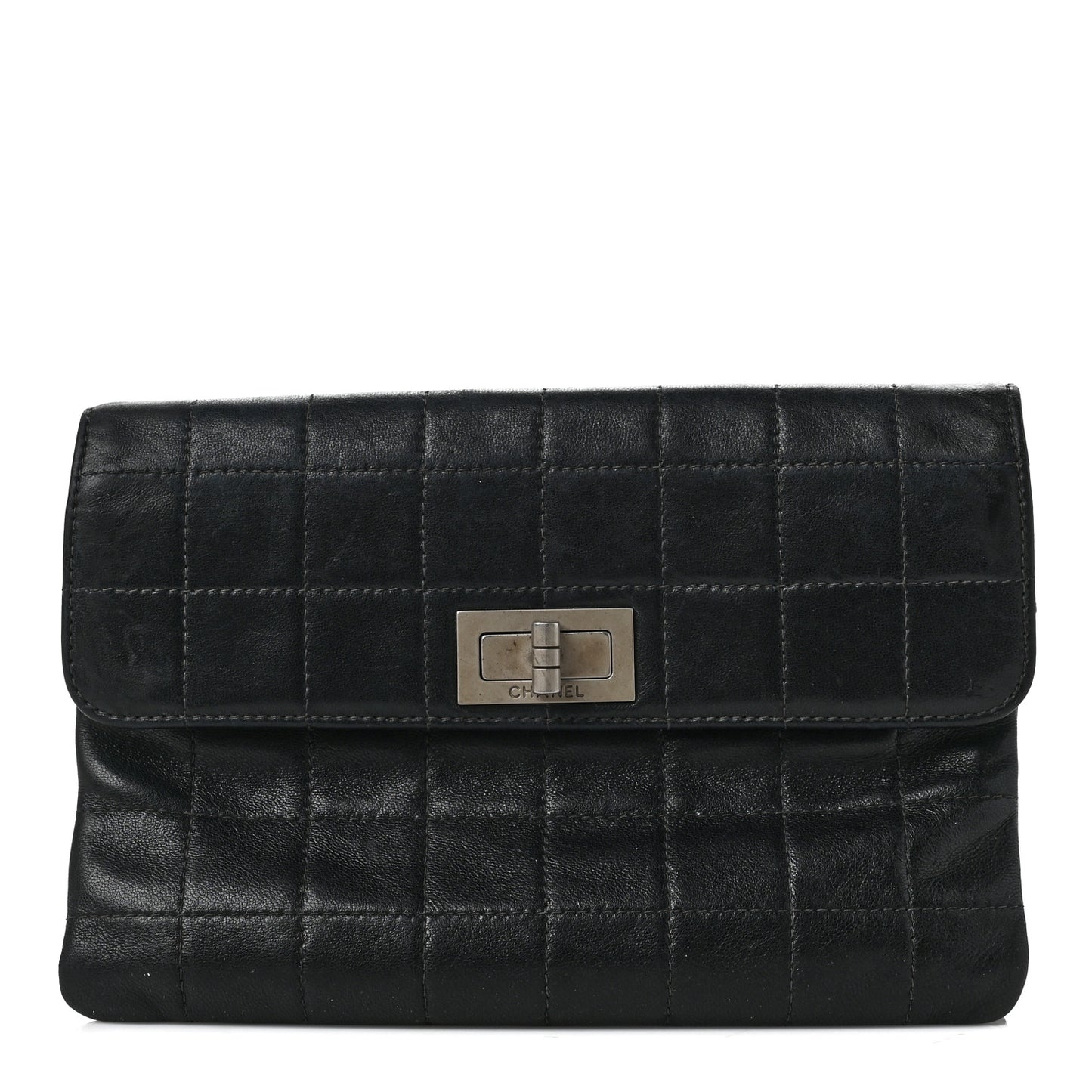 Lambskin Chocolate Bar Reissue Clutch Black