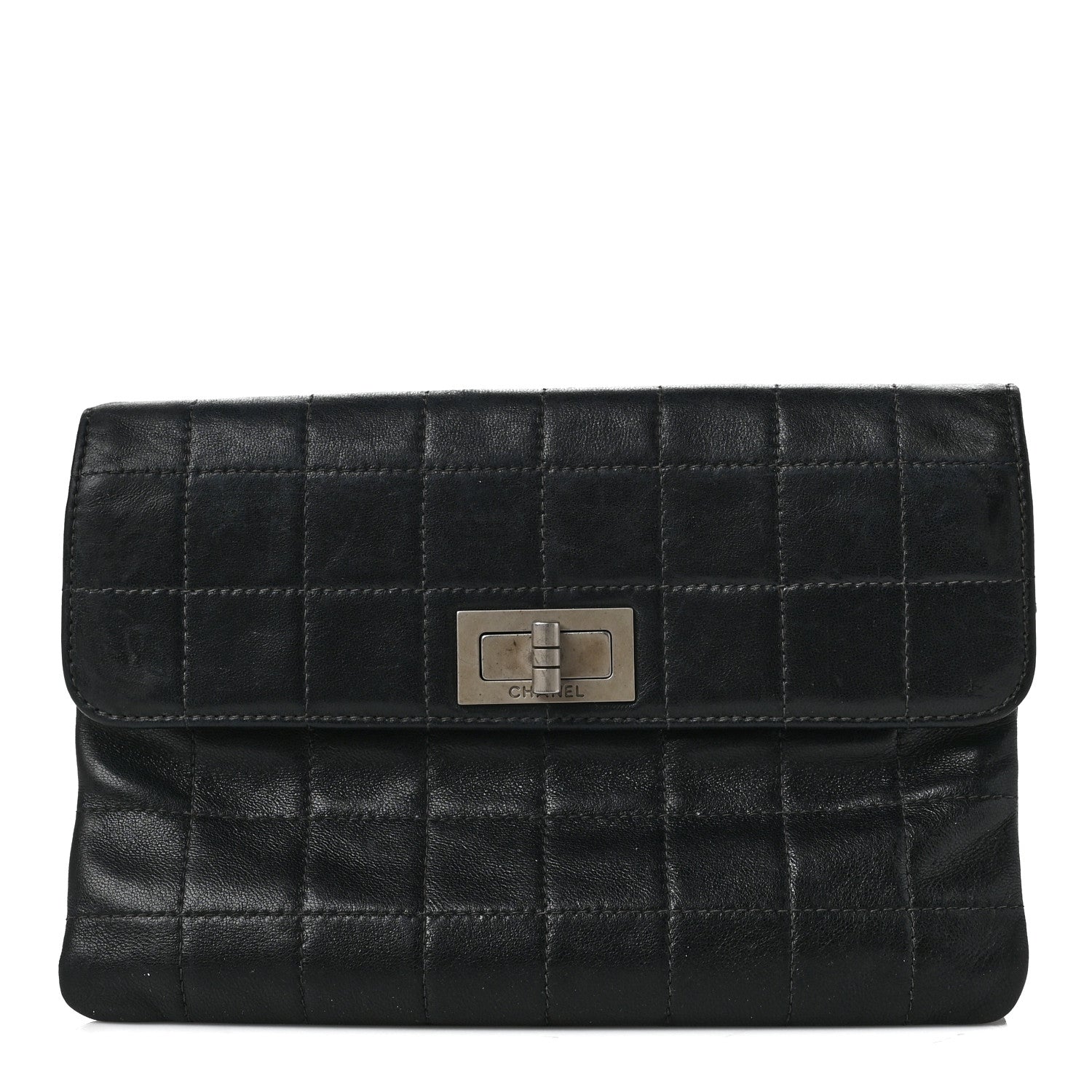 Chanel Lambskin Chocolate Bar Reissue Clutch Black 1 of 8