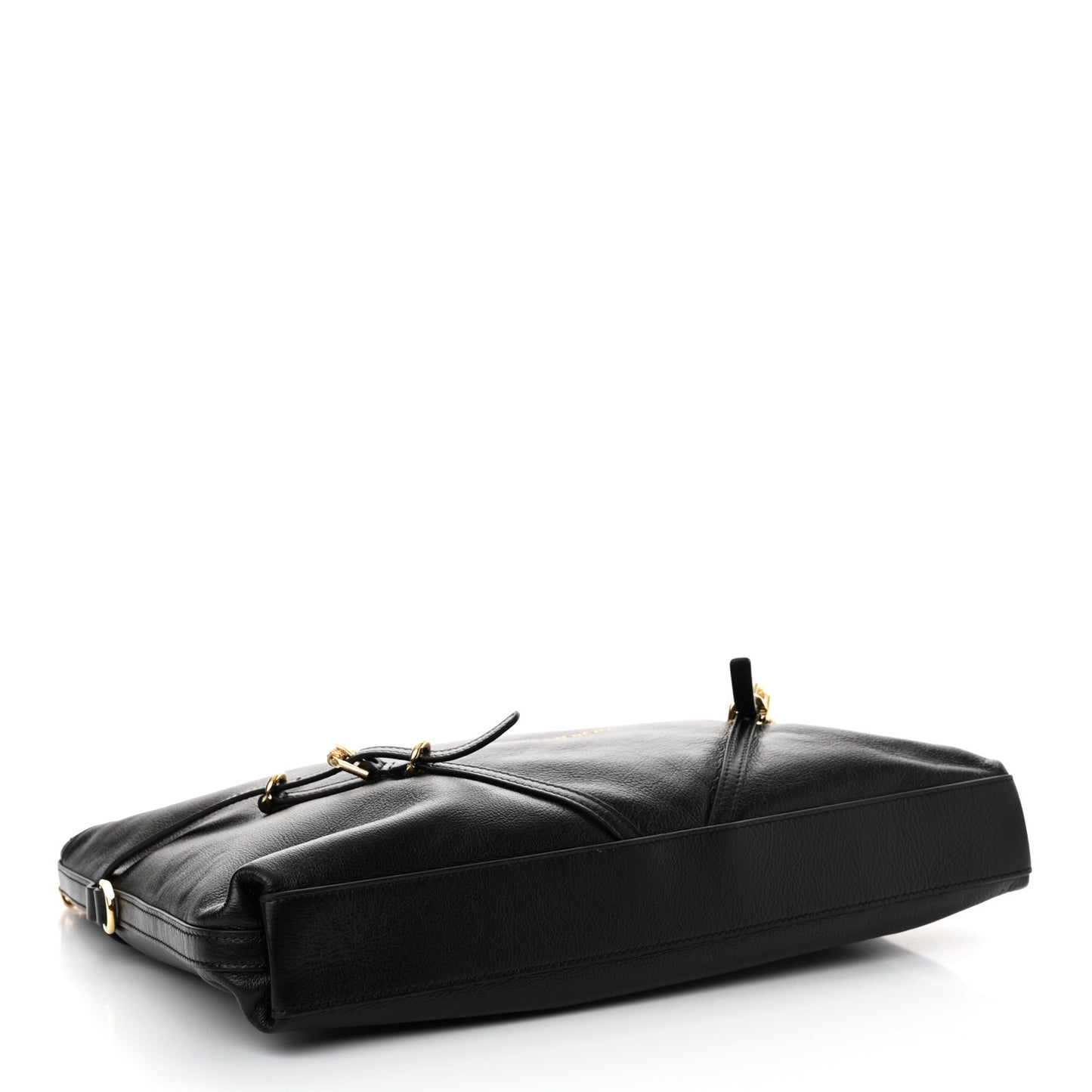 Tumbled Calfskin Medium Voyou Bag Black