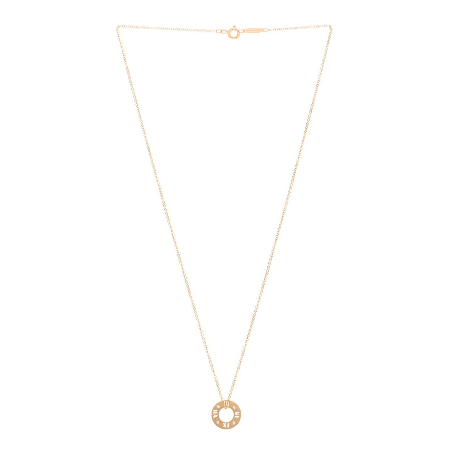 18K Rose Gold Diamond Atlas Pierced Pendant Necklace