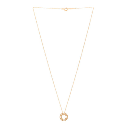 Tiffany 18K Rose Gold Diamond Atlas Pierced Pendant Necklace 3 of 5