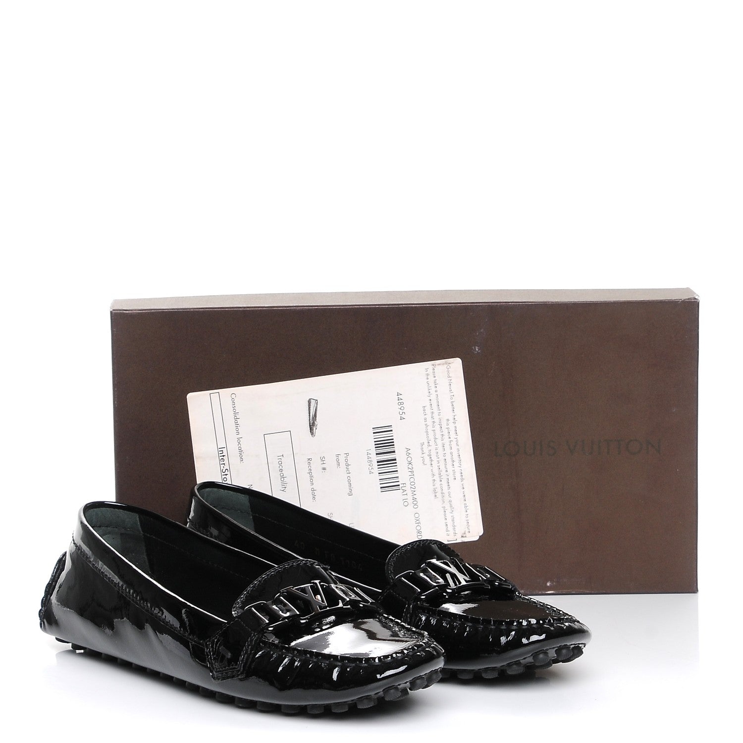 Louis Vuitton Patent Calfskin Oxford Loafers 40 Black 9 of 9