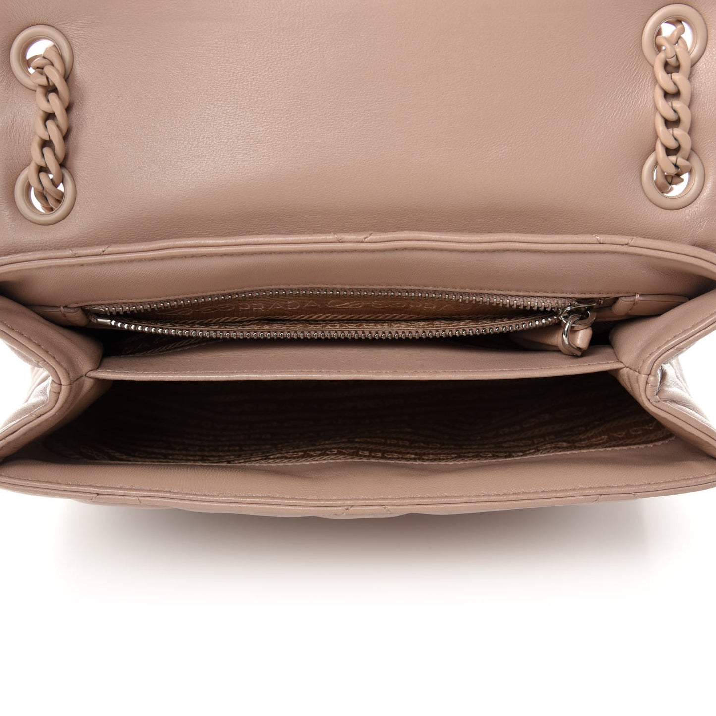 Nappa Triangle Stitched Large Spectrum Bag Cipria