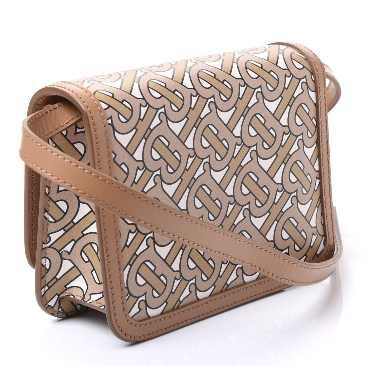 Calfskin Monogram Mini TB Bag Beige