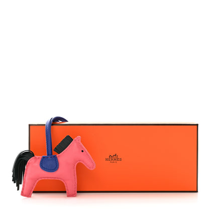 Hermes Milo Lambskin Grigri Rodeo Horse Bag Charm PM Rose Azalee Vert Cypress Bleu Electrique 4 of 4