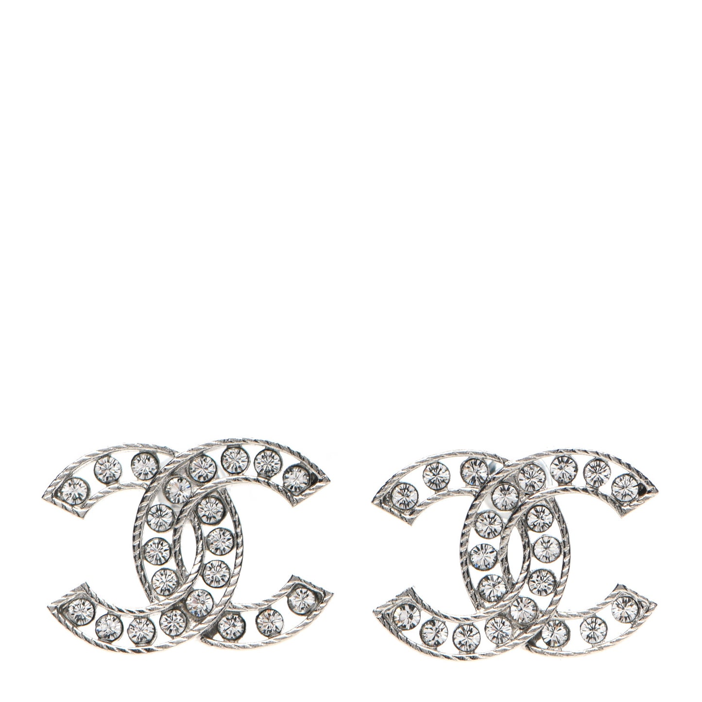 Crystal CC Earrings Silver
