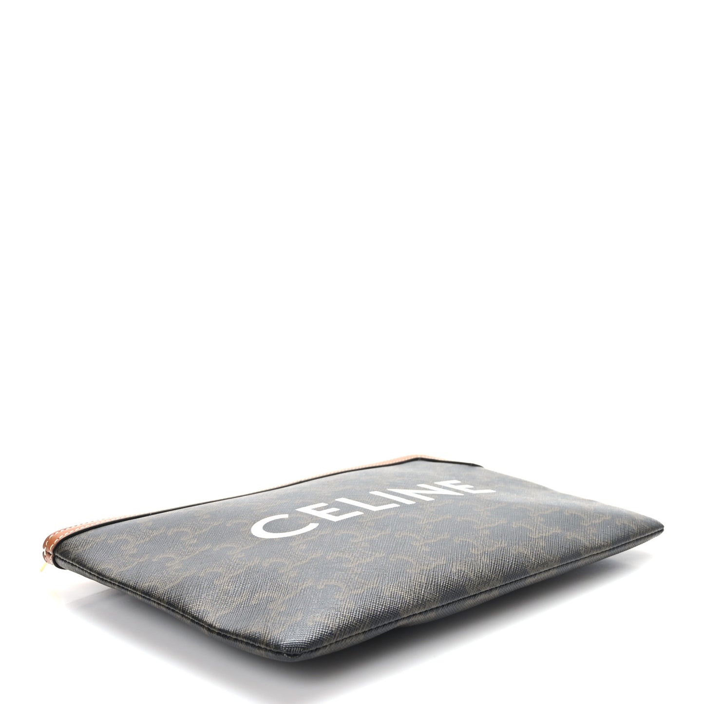 Triomphe Canvas Lambskin Small Pouch Tan