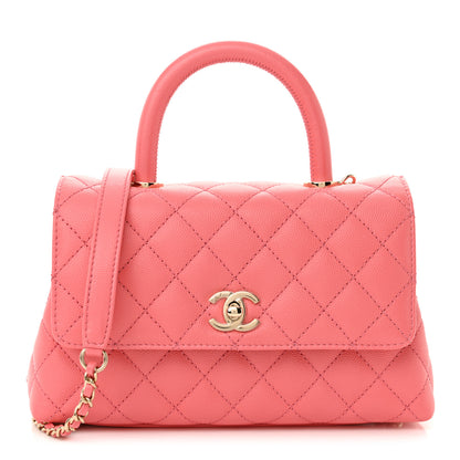 Chanel Caviar Quilted Mini Coco Handle Flap Pink 1 of 11