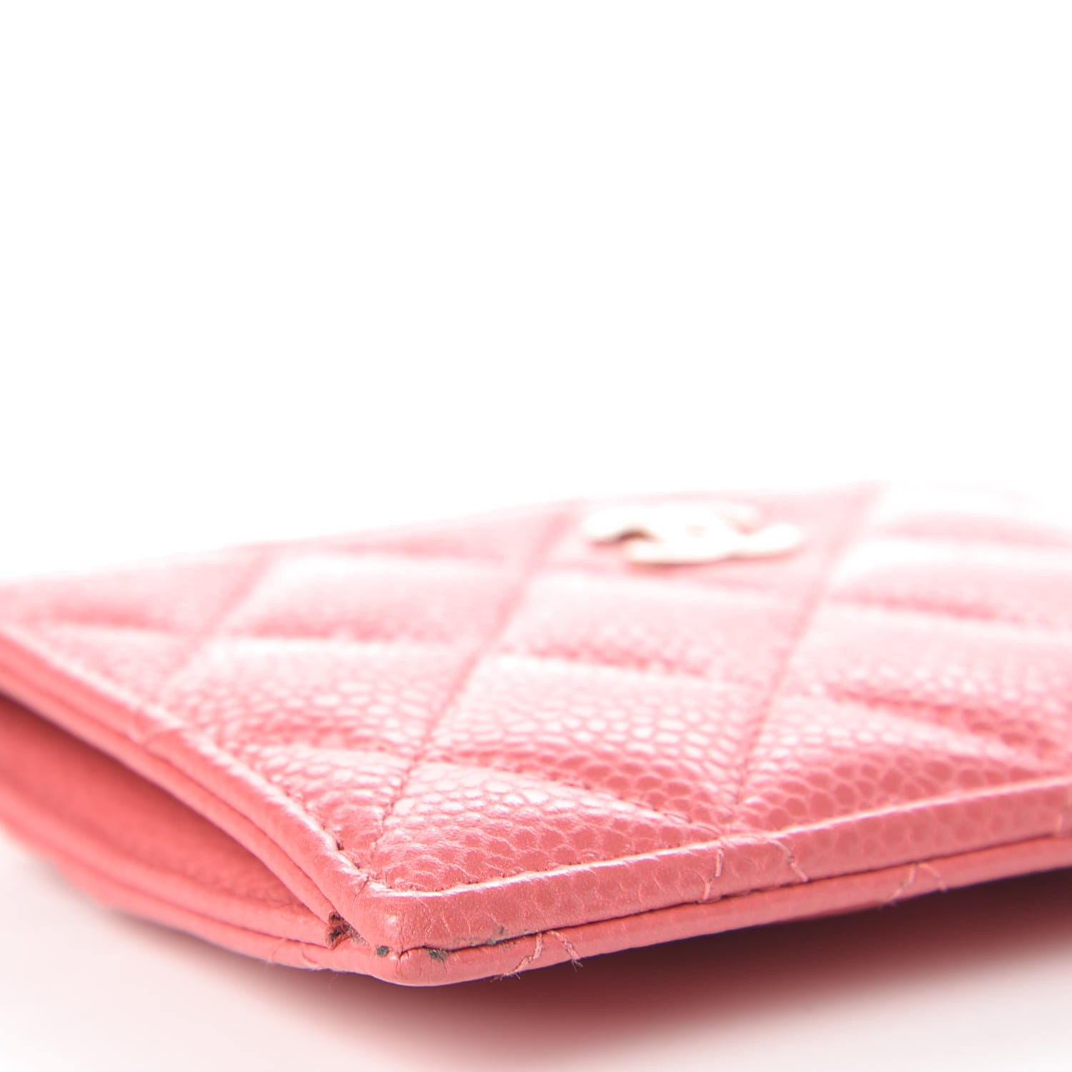 Chanel Caviar Quilted CC Zip Card Holder Pink 8 of 11