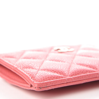 Chanel Caviar Quilted CC Zip Card Holder Pink 8 of 11