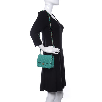 Chanel Lambskin Quilted Mini Square Flap Green 2 of 10