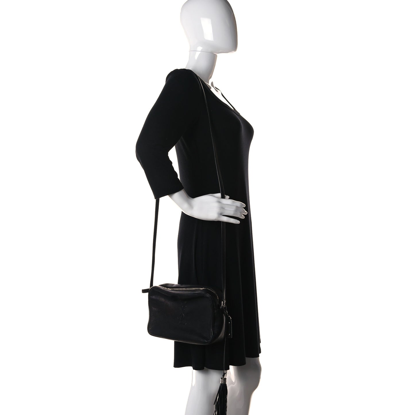 Lambskin Monogram Small Lou Camera Bag Black