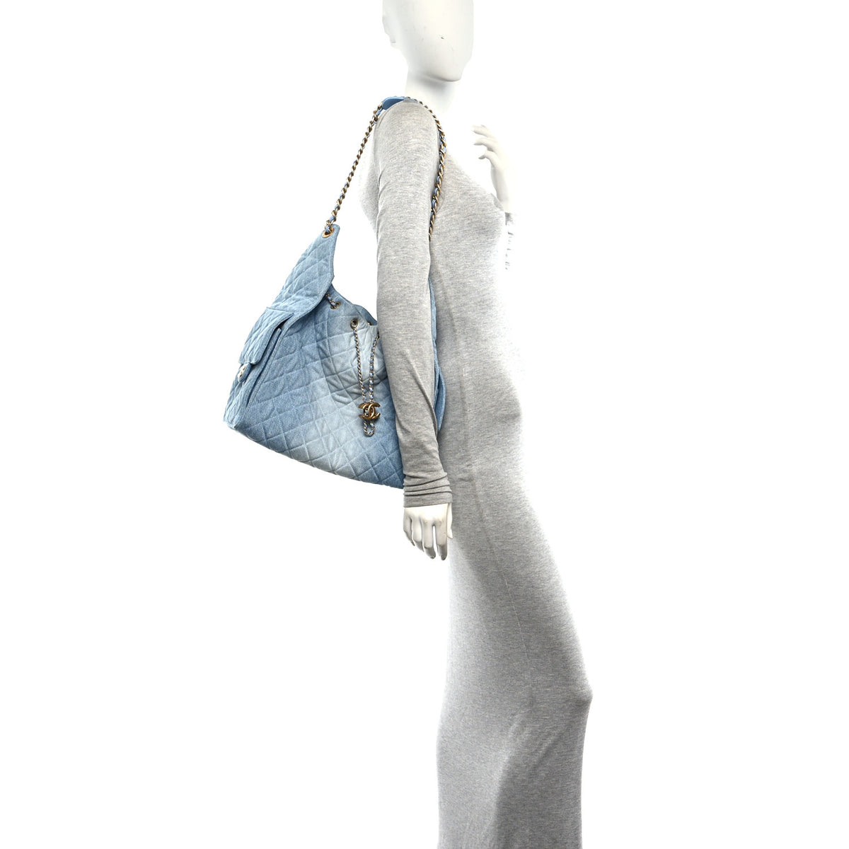 Chanel Washed Denim Quilted Medium Chanel 25 Handbag Blue 2 of 12