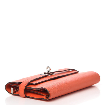 Hermes Epsom Medium Kelly Wallet Orange Poppy 4 of 10