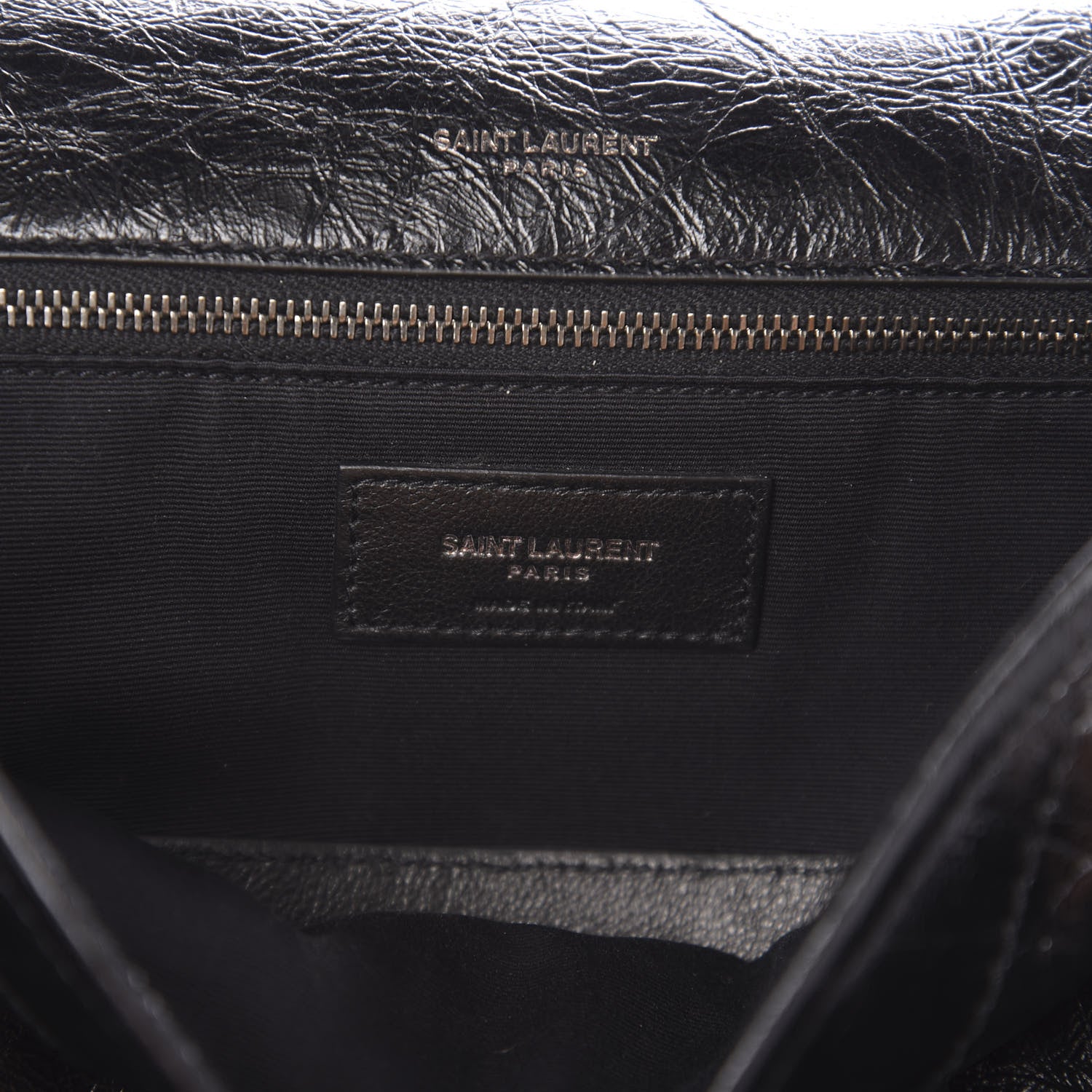 Saint Laurent Crinkled Calfskin Matelasse Monogram Large Niki Chain Satchel Black 7 of 10