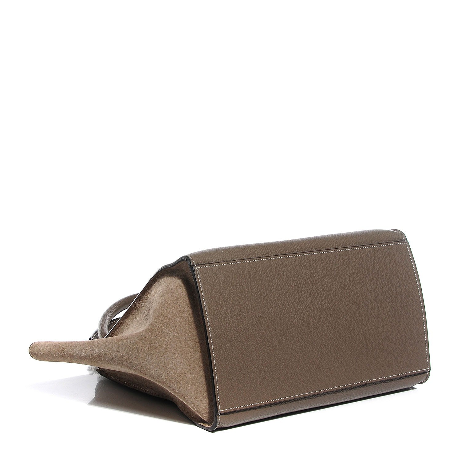 Celine Drummed Calfskin Suede Medium Trapeze Souris 4 of 8