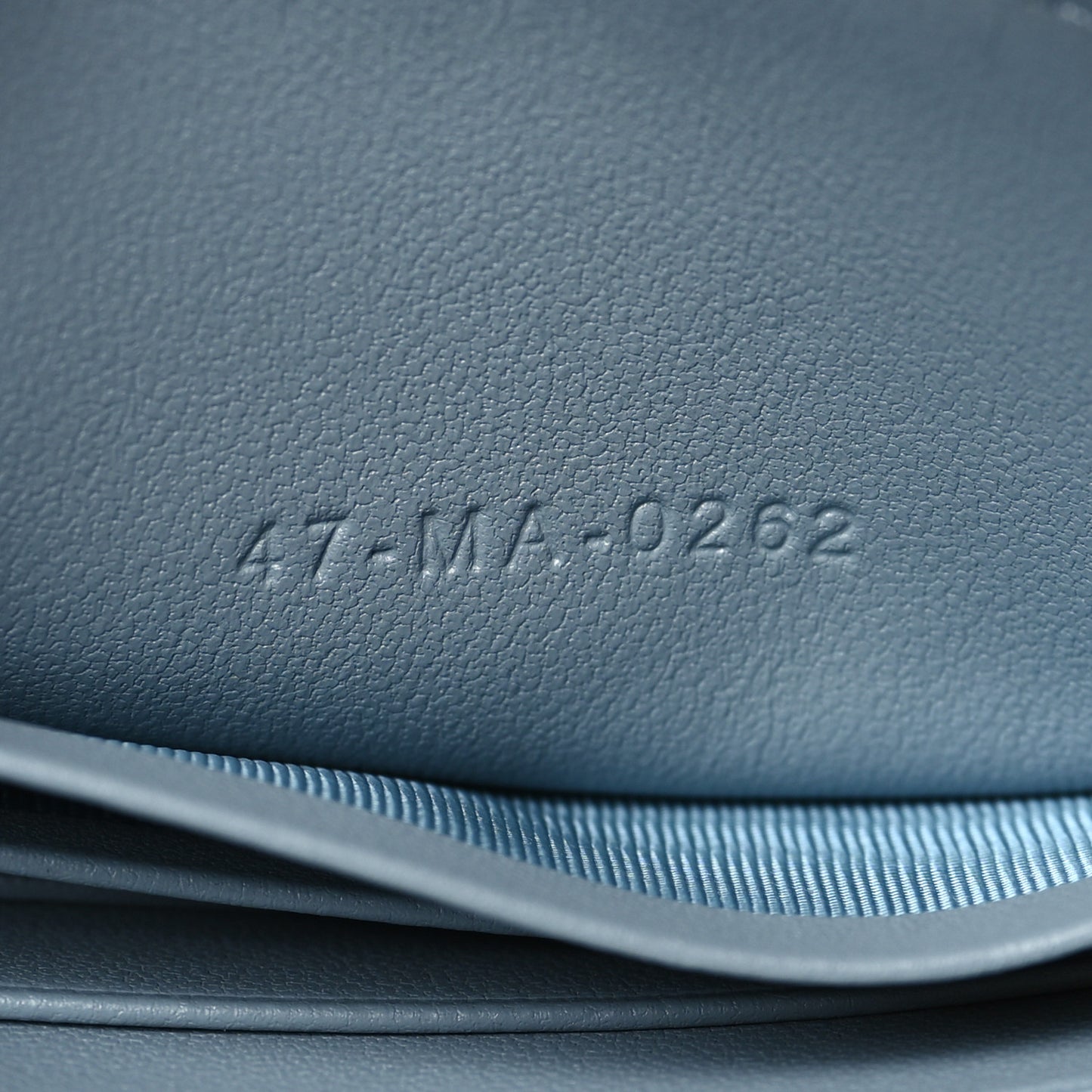 Calfskin Cannage Caro Zipped Pouch With Chain Cloud Blue