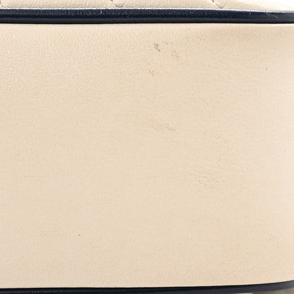 Gucci Vintage Effect Calfskin Matelasse Diagonal Small Torchon GG Marmont Chain Shoulder Bag Mystic White Blue Agata 16 of 20