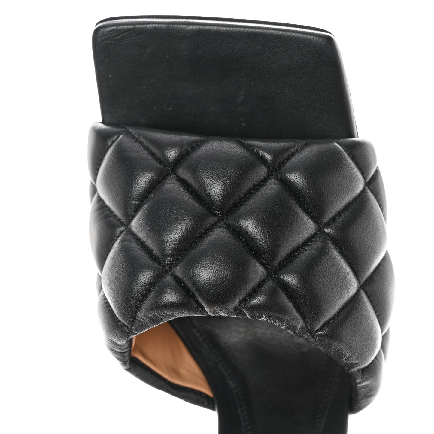 Nappa Matelasse Padded Mule Sandals 38.5 Black