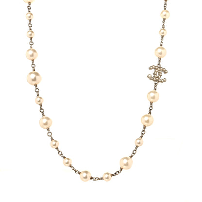 Chanel Pearl CC Long Necklace Gold 1 of 5