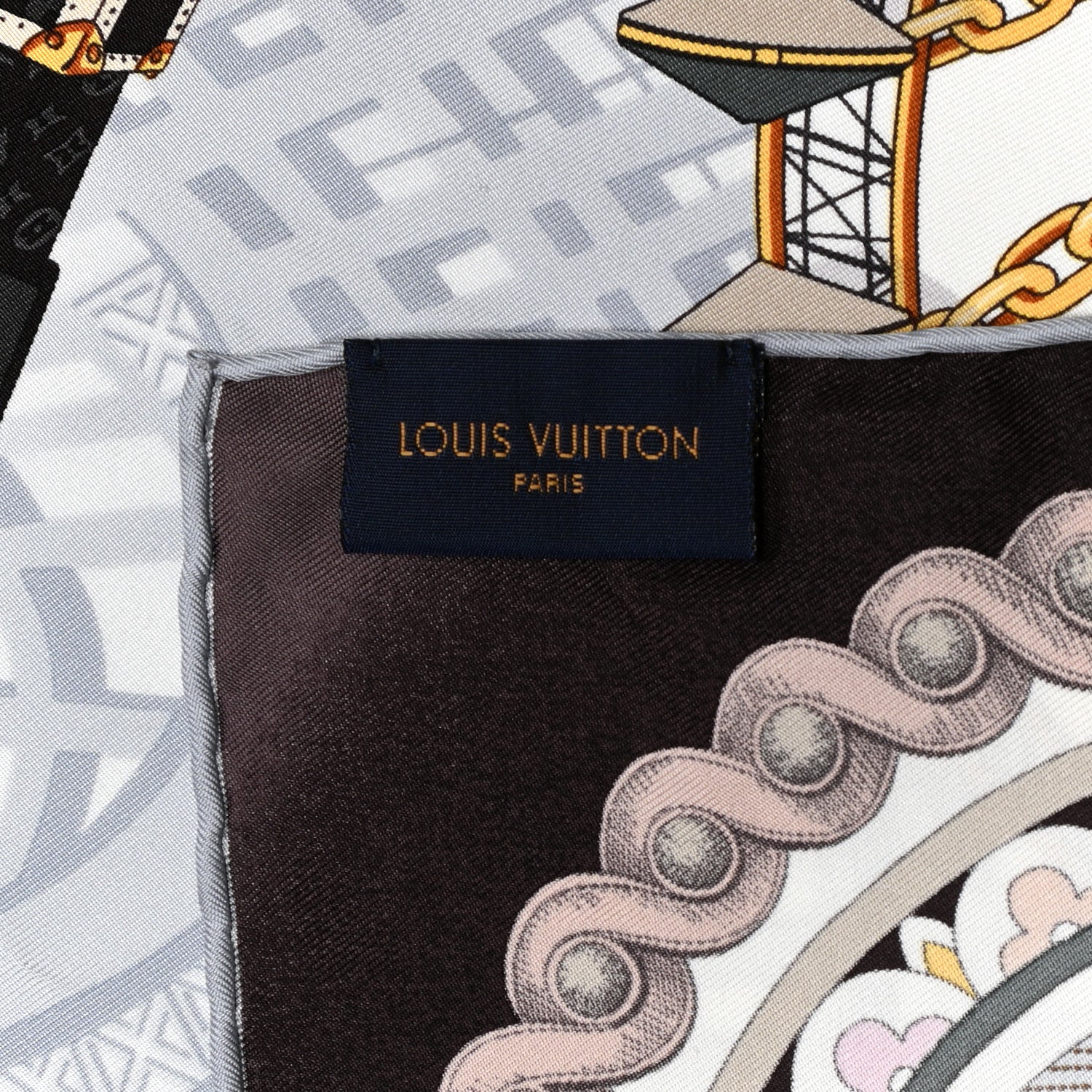 Louis Vuitton Silk Monogram Around The World Square Scarf Brown 4 of 4