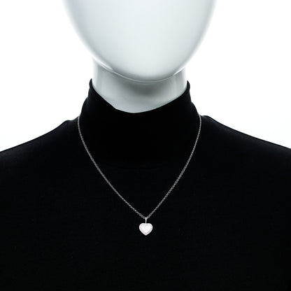 Chopard 18K White Gold 3 Diamond Happy Diamond Icons Heart Pendant Necklace 2 of 5