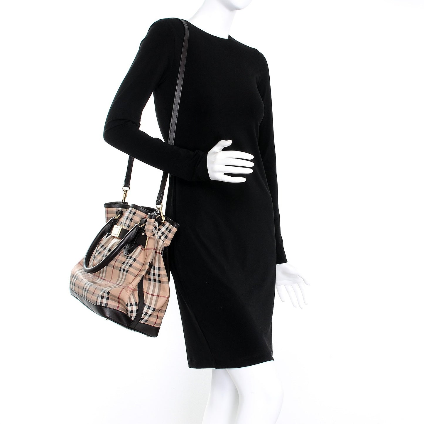 Haymarket Check Medium Golderton Tote Chocolate