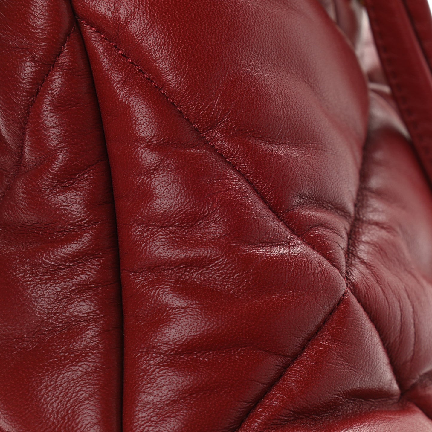 Lambskin Quilted Large Bowling Bag Red