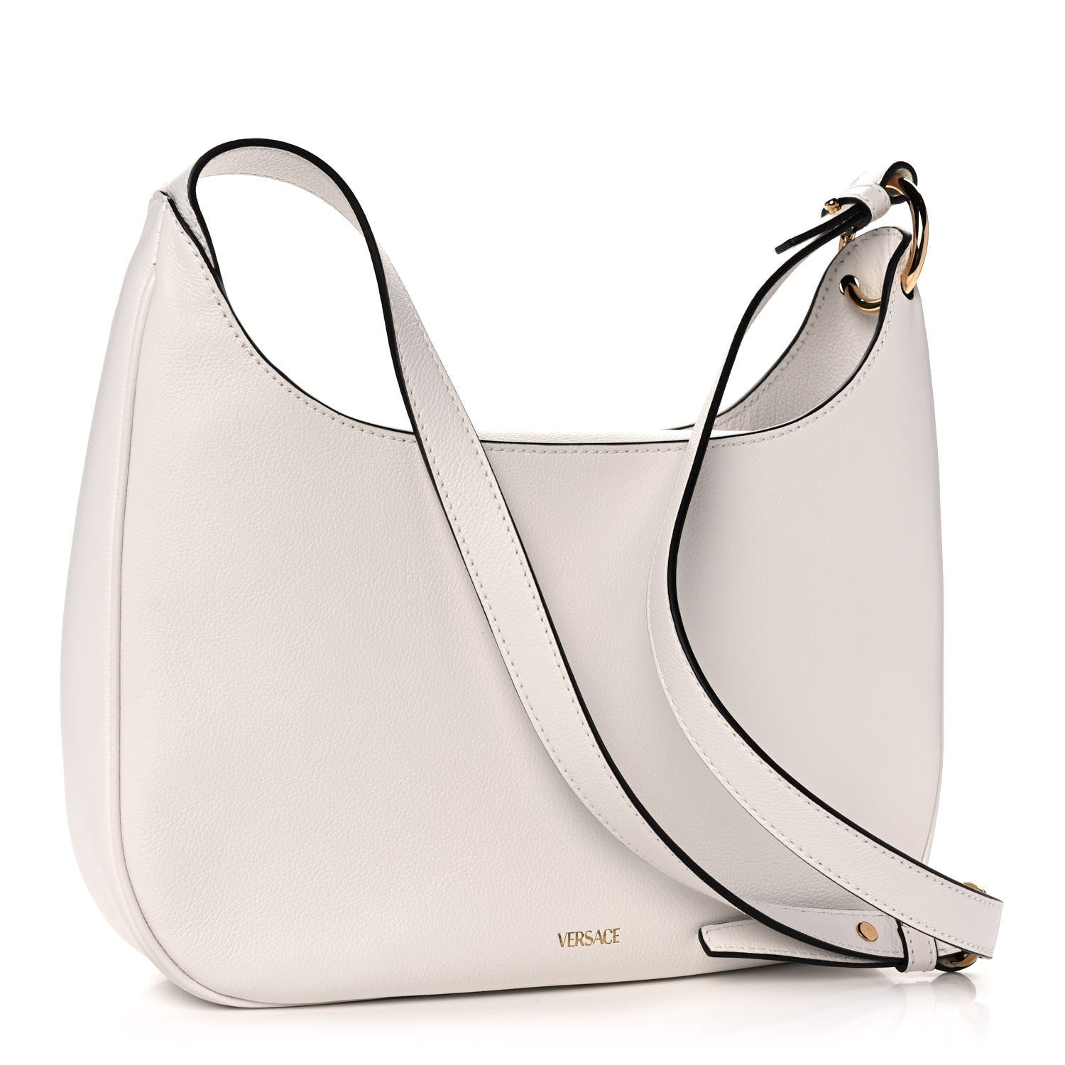 Versace Calfskin La Medusa Medium Hobo Crossbody White 3 of 10