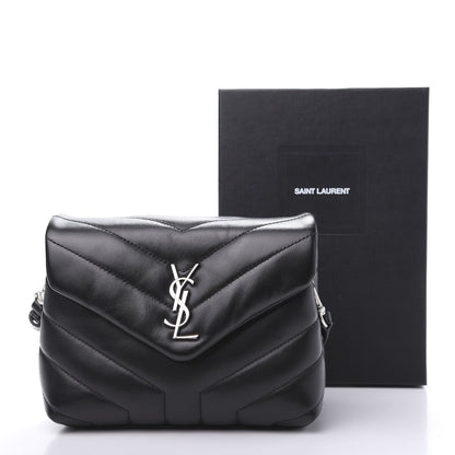 Saint Laurent Calfskin Y Quilted Monogram Toy Loulou Crossbody Bag Black 12 of 12