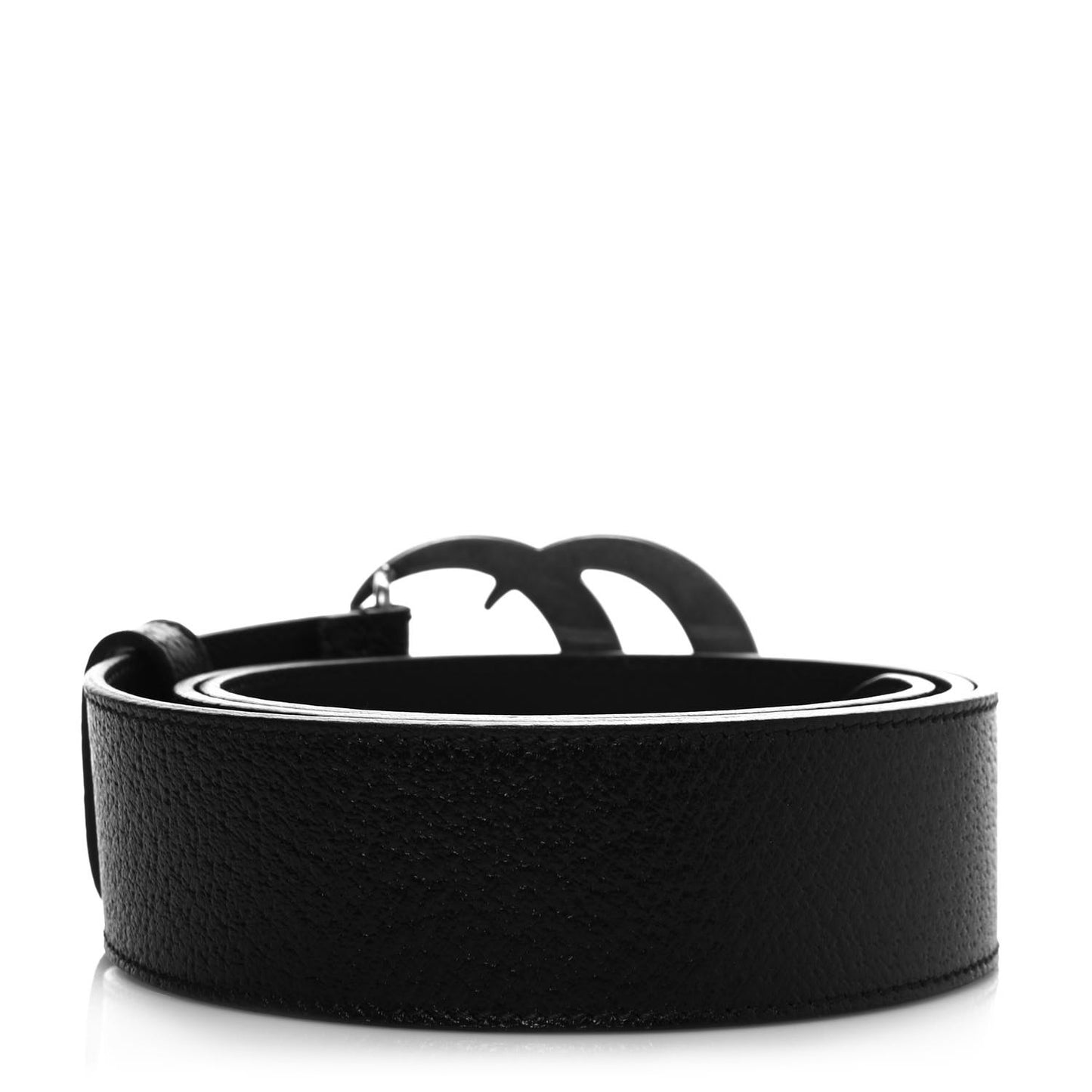 Textured Dollar Calfskin Nickel Double G 40mm Belt 90 36 Black