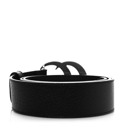 Gucci Textured Dollar Calfskin Nickel Double G 40mm Belt 90 36 Black 2 of 4
