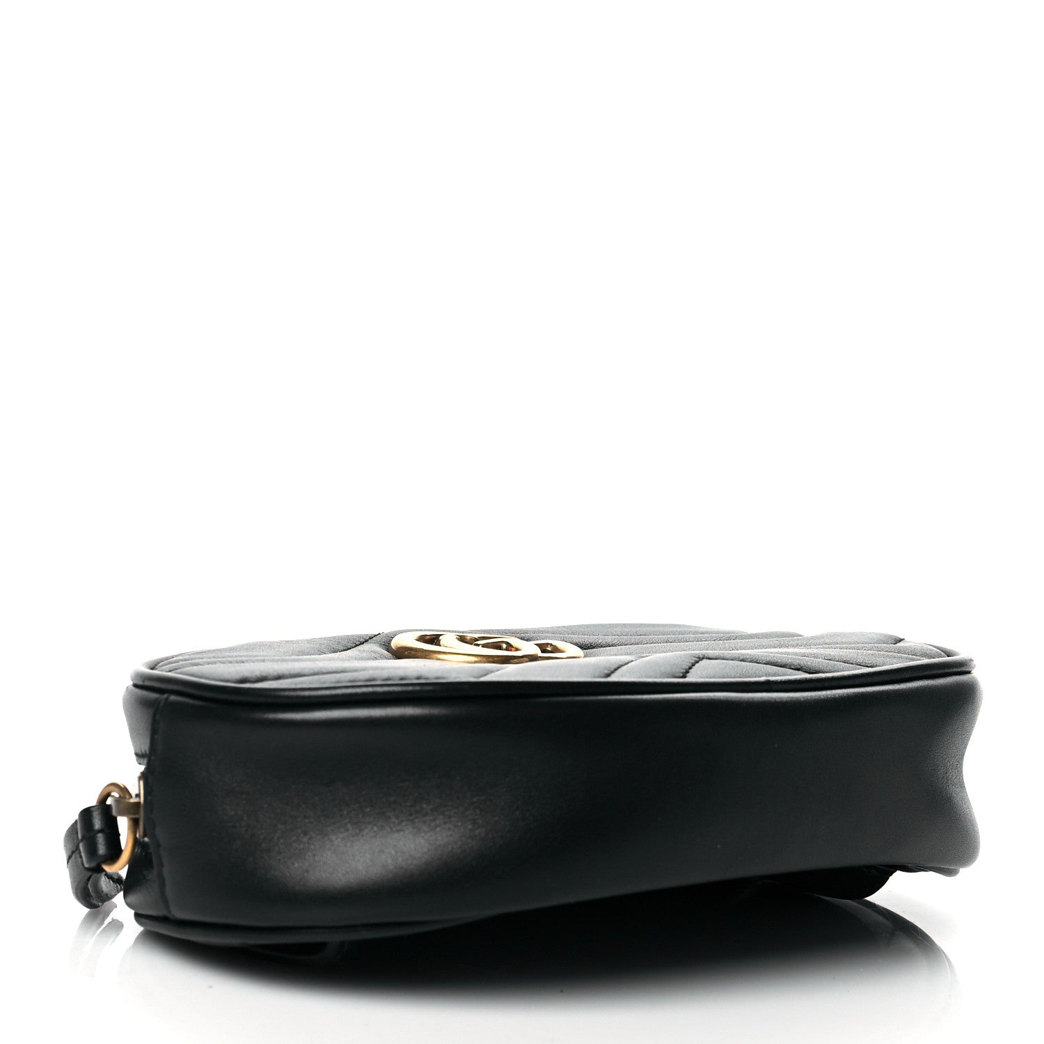Gucci Calfskin Matelasse GG Marmont Belt Bag 85 34 Black 4 of 13