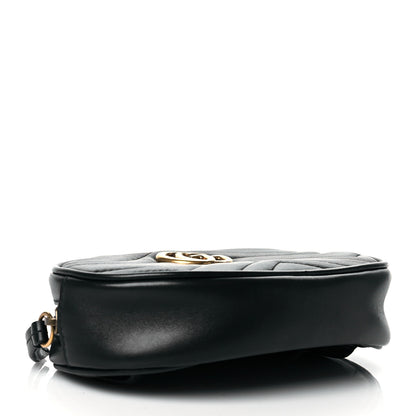 Gucci Calfskin Matelasse GG Marmont Belt Bag 85 34 Black 4 of 13