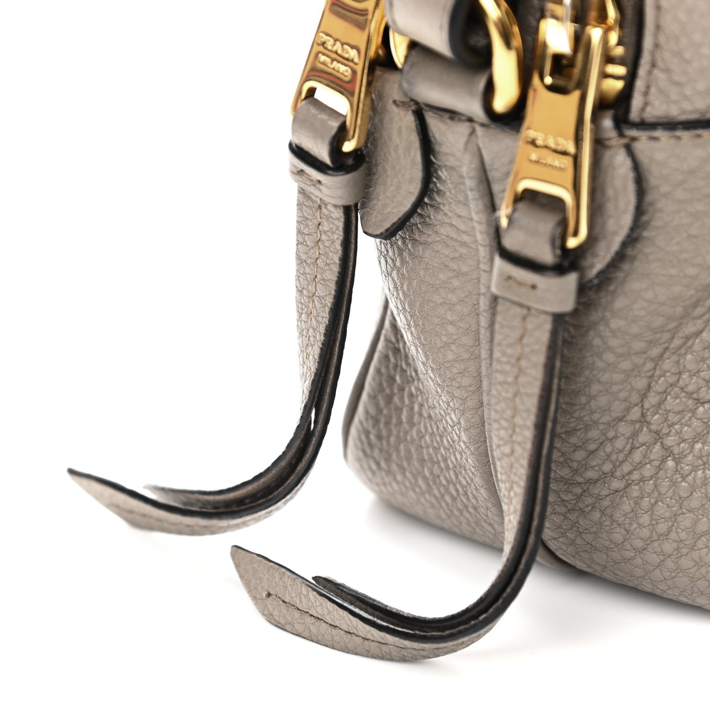 Vitello Daino Medium Double Zip Shoulder Bag Argilla