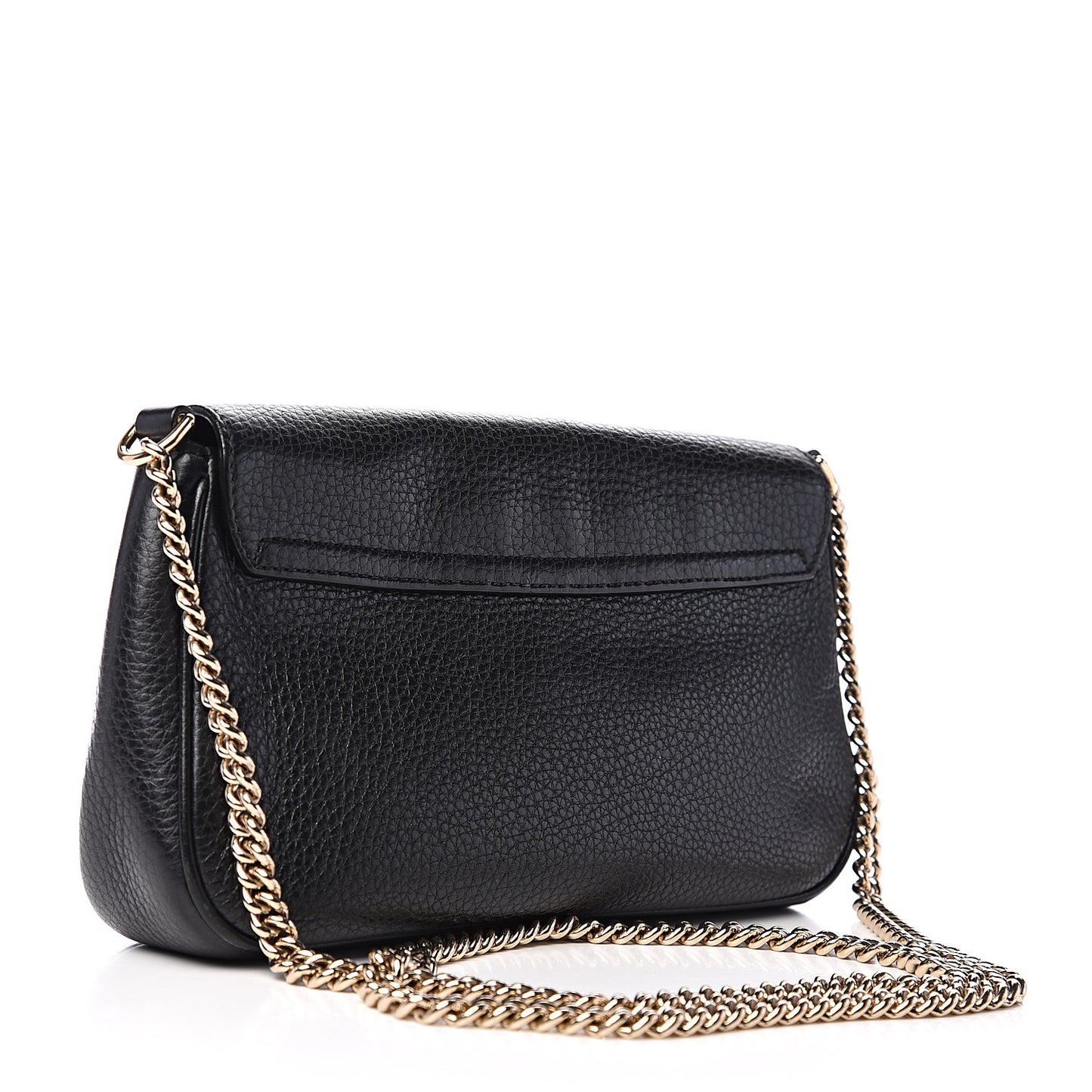 Pebbled Calfskin Medium Soho Flap Crossbody Black