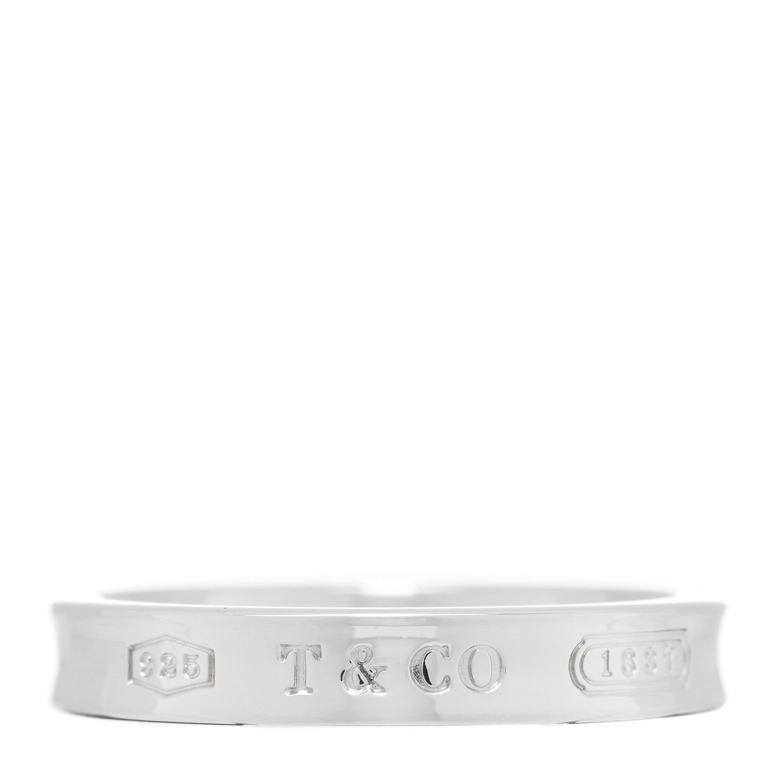 Tiffany Sterling Silver Narrow 1837 Band Ring 58 8.25 1 of 4
